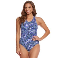 Dolifin Aquashape Kaleido Zip Front One Piece