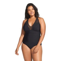 Speedo Mesh V-Neck One Piece